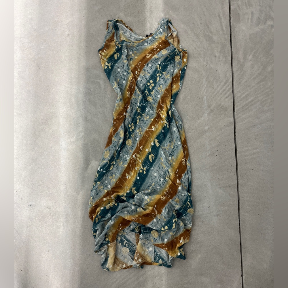 VTG blue & tan dress